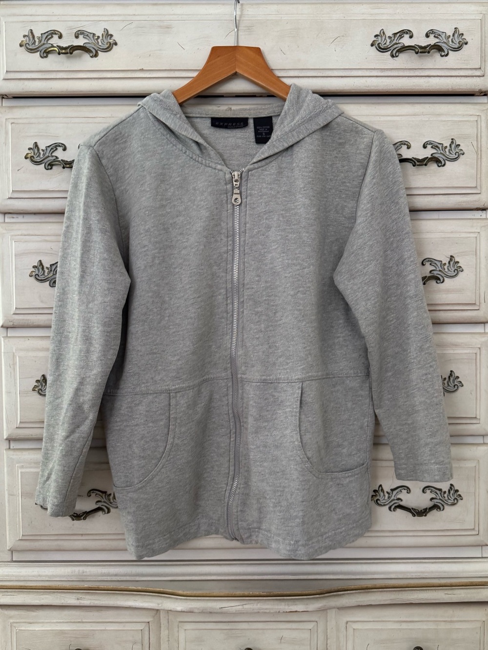 Express Vintage Y2K Grey Full Zip Hoodie